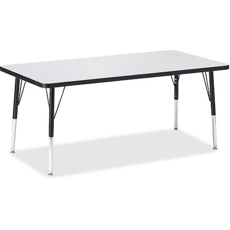 Jonti-Craft TABLE, RECTANGLE, 30X60, GY/BK JNT6408JCE180